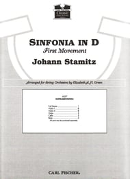 Sinfonia in D Orchestra Scores/Parts sheet music cover